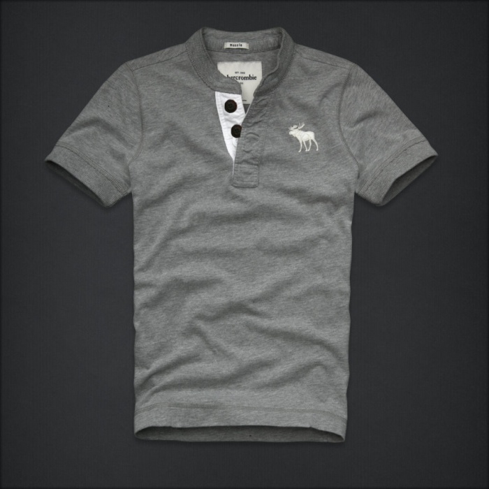 Abercrombie Fitch Hombres Ponte de pie de cuello Corto Remera AF5790